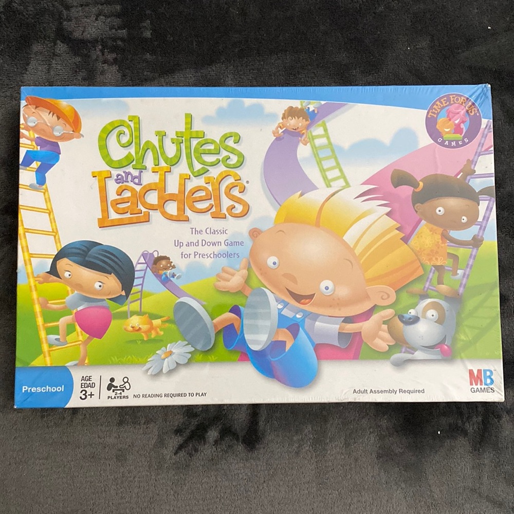 Chutes & Ladders Preschool Board Game Hasbro Milton Bradley Game New/Sealed
